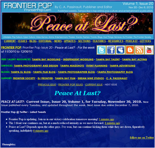 Frontier Pop issue 20: Peace at Last?